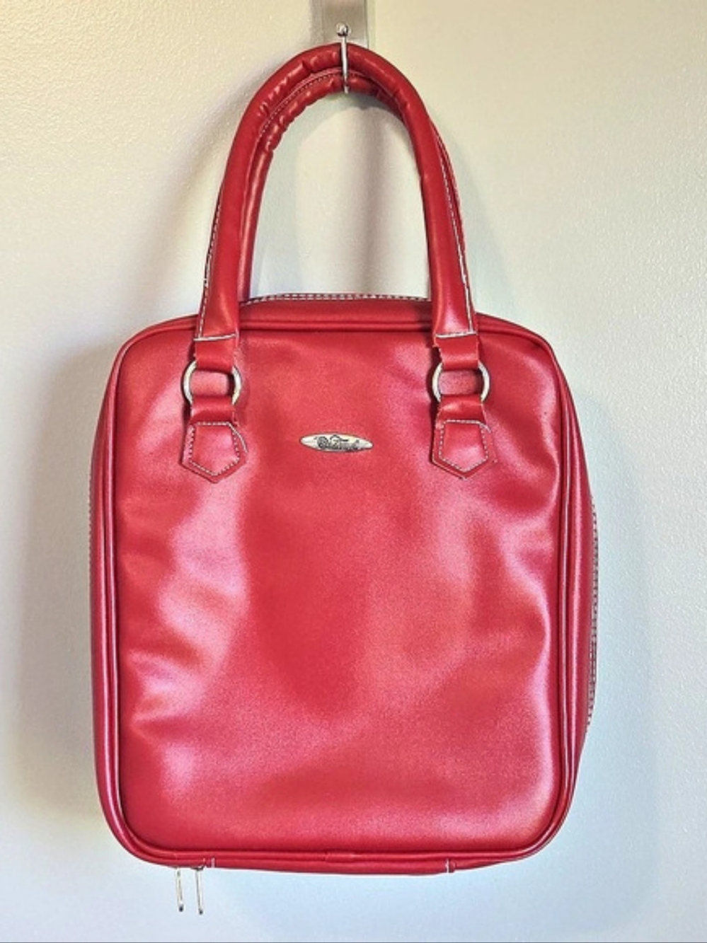 PreZerve Red Faux Leather Jewelry Organizer Travel Bag Anti-Tarnish Inserts